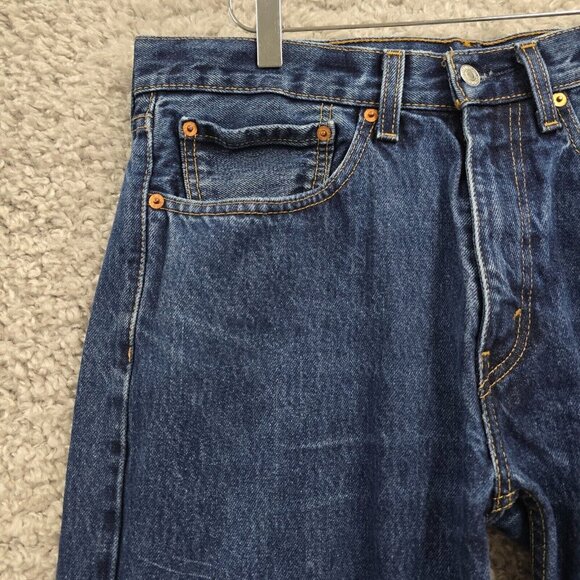 Levis 505 Jeans Mens 34x32 Blue Regular Straight Fit Workwear Cowboy Denim - Picture 3 of 13